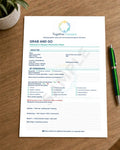 Front of printable Parkinson’s information sheet 