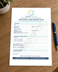 Printable personal support plan for individuals, families and carers